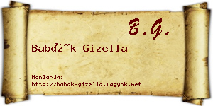 Babák Gizella névjegykártya