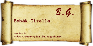Babák Gizella névjegykártya